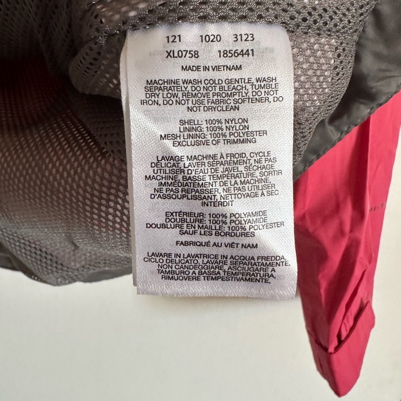 Columbia Pink Mesh Lining Zip Up 100% Nylon Hooded Rain Jacket size XS EUC - Picture 8 of 8
